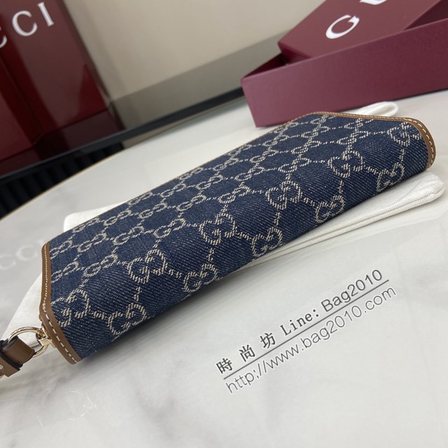 Gucci專櫃古馳最新款拉鏈錢包男女款長夾錢包 jh2769型號：819122